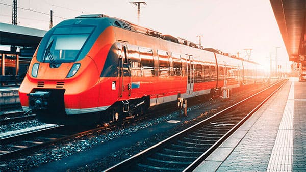 High-speed train in motion