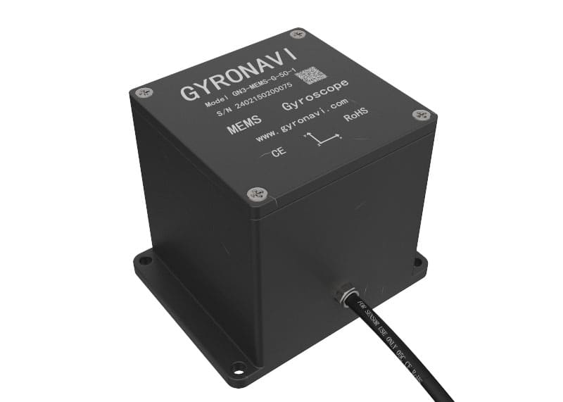 High-precision MEMS gyroscope with robust build and cable connector for integration into advanced navigation systems