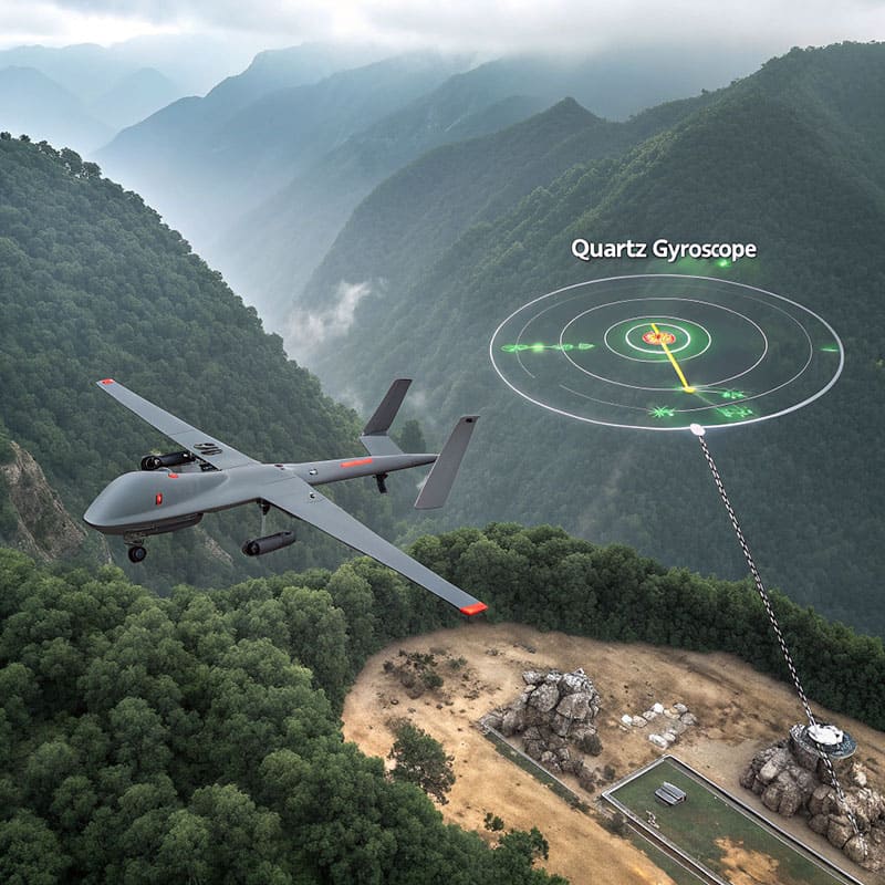 Quartz Gyroscope in Military Drone Guidance System